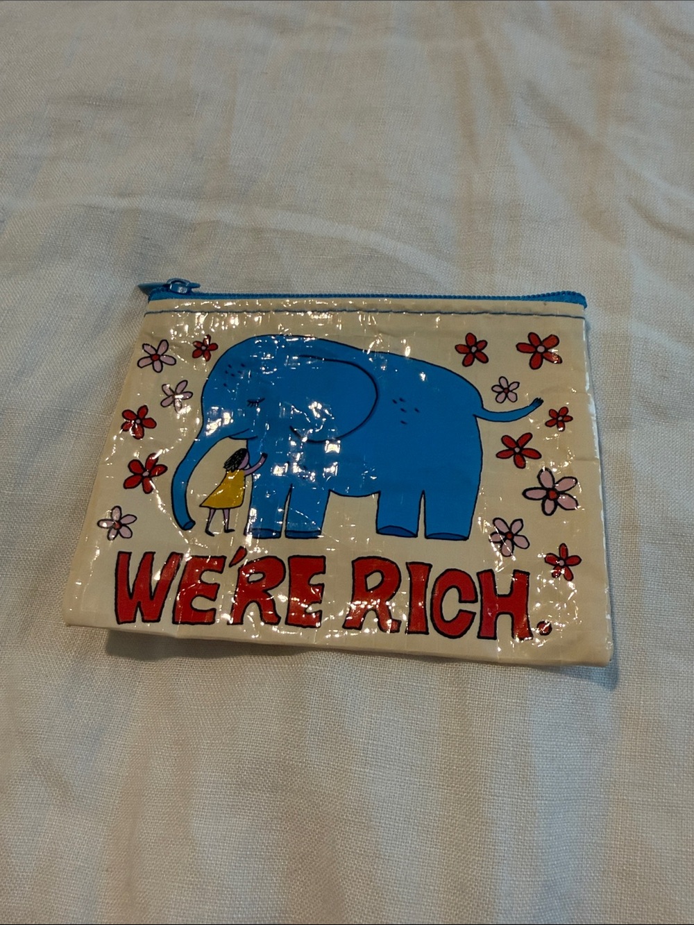 Blue Elephant 'We're Rich' Vinyl Coin Pouch